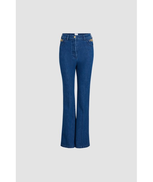 Pantalon évasé en denim bio de pas cher