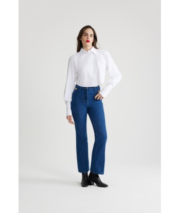 Pantalon évasé en denim bio de pas cher