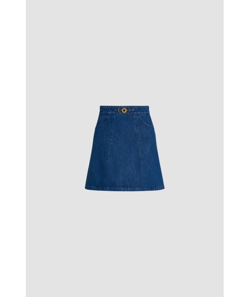 Mini jupe évasée en denim bio en ligne des produits 