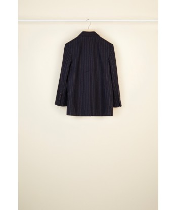 Double-breasted chalk stripe wool jacket outlet