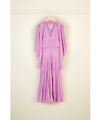 Twisted collar pleated dress offre 