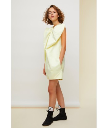 Oversized bow satin mini dress pas cher