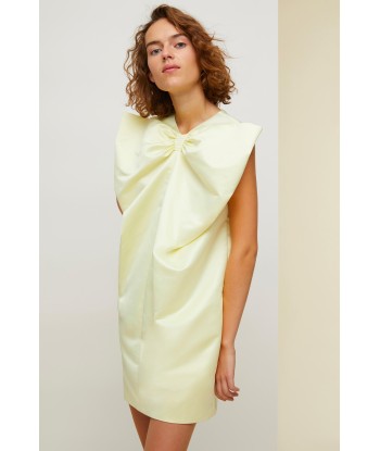 Oversized bow satin mini dress pas cher