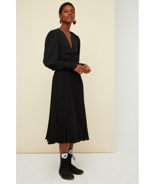 Twisted collar pleated dress Economisez 