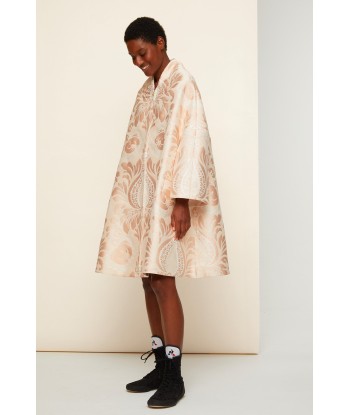 Oversized floral silk brocade coat solde