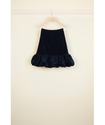 Bubble hem velvet skirt votre