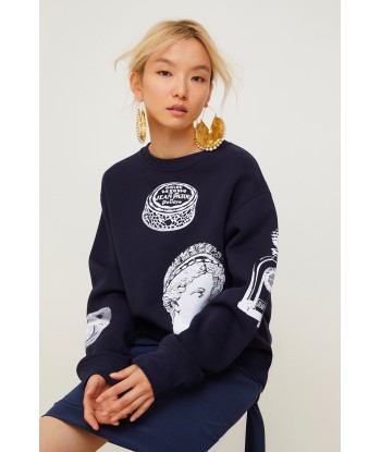 Printed cotton oversized sweatshirt pas cheres