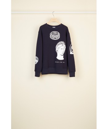 Printed cotton oversized sweatshirt pas cheres