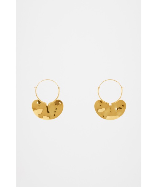 Small hammered brass hoop earrings Véritable concentré