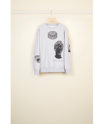 Printed cotton oversized sweatshirt Les êtres humains sont 