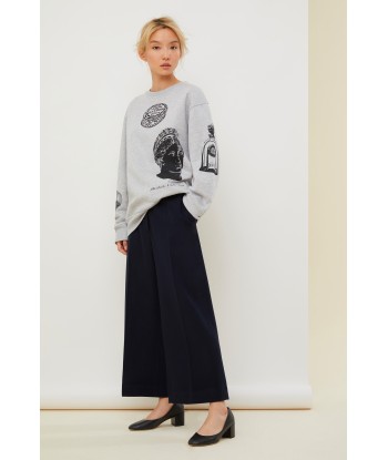 Printed cotton oversized sweatshirt Les êtres humains sont 