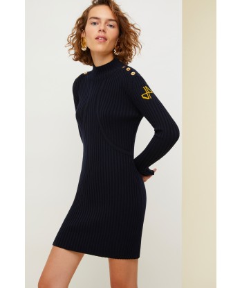 Cut-out knit dress français