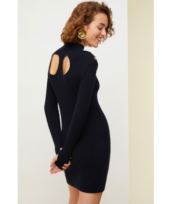 Cut-out knit dress français