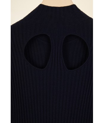 Cut-out knit dress français