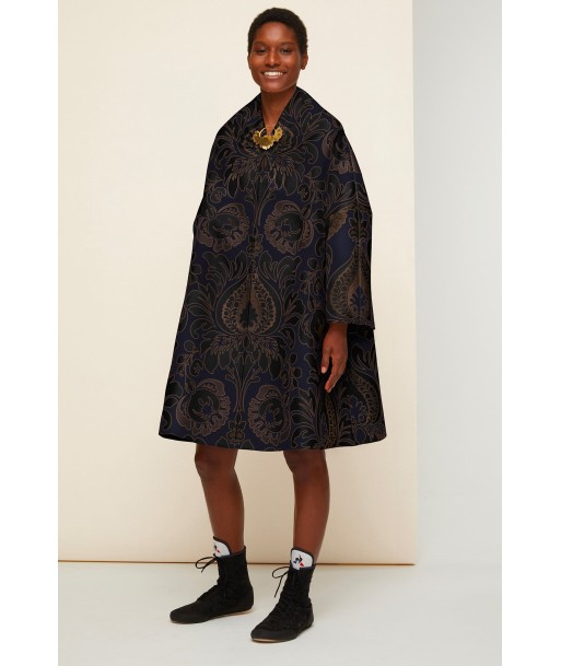 Oversized floral silk brocade coat solde