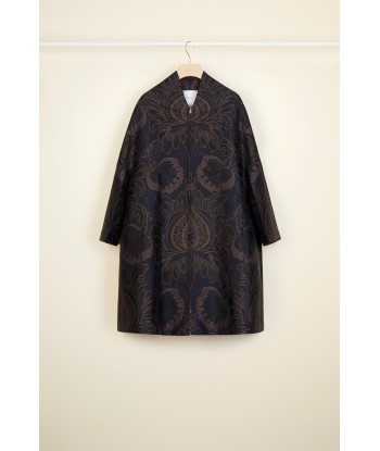 Oversized floral silk brocade coat solde