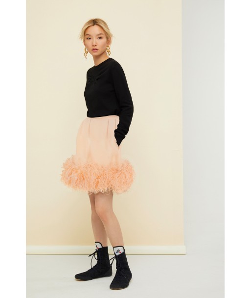 Feather-embellished pleated skirt vous aussi creer 