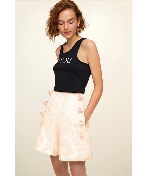 High-waisted silk brocade shorts les muscles