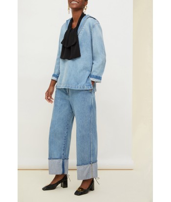 Turn up organic denim trousers prix