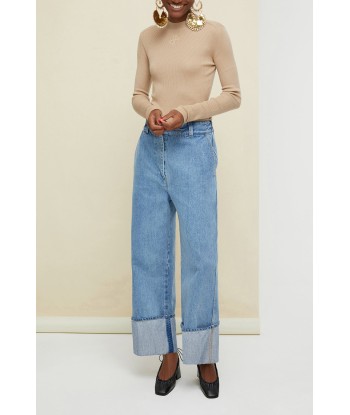 Turn up organic denim trousers prix