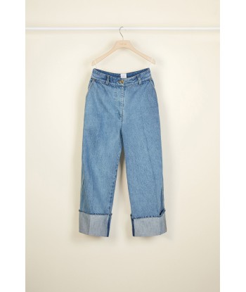 Turn up organic denim trousers prix