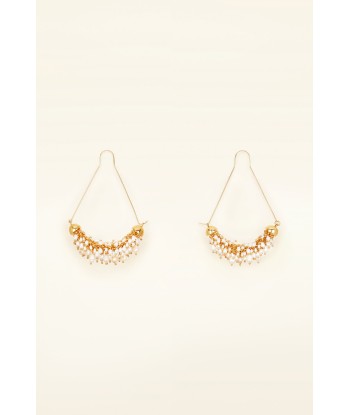 Pearl embellished brass earrings Comparez plus de prix