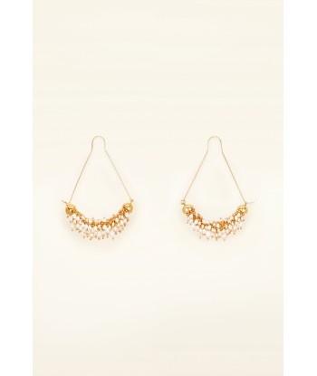 Pearl embellished brass earrings Comparez plus de prix