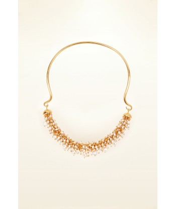 Pearl embellished brass necklace Comparez plus de prix