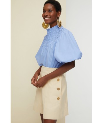 Smock collar poplin crop top Livraison rapide