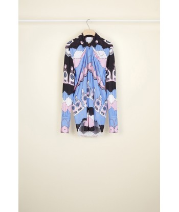 Printed draped jersey blouse Amélioration de cerveau avec