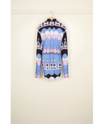 Printed draped jersey blouse Amélioration de cerveau avec