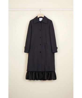 Ruffle hem gabardine coat de la marque