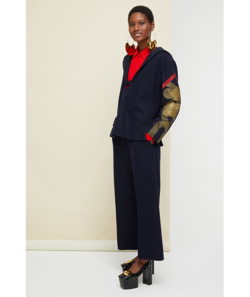 Embroidered wool and cashmere sailor tunic en stock