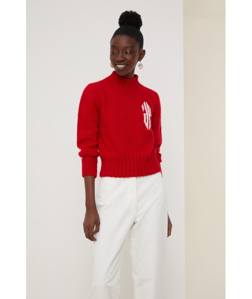 Cropped intarsia logo jumper france