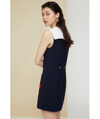 Sailor summer wool dress de pas cher