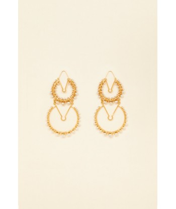 Double brass and pearl hoop earrings Le MVP de beaucoup