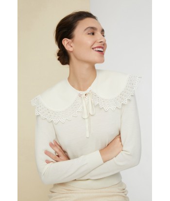 Crochet collar fine wool jumper le concept de la Pate a emporter 