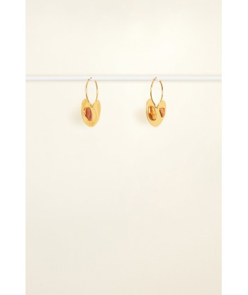 Asymmetrical brass and stone earrings de France