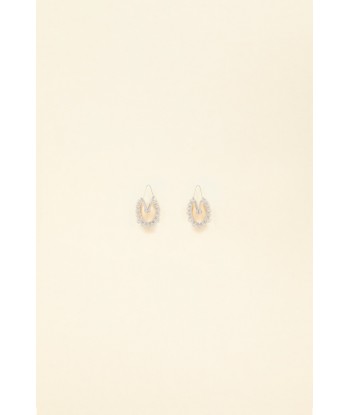 Silver brass and pearl hoop earrings livraison et retour toujours gratuits