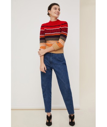 Cropped jacquard jumper Fin de série