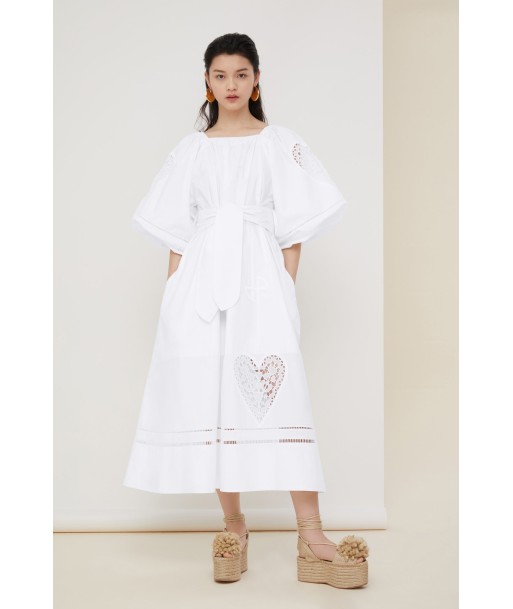 Openwork poplin maxi dress de l' environnement