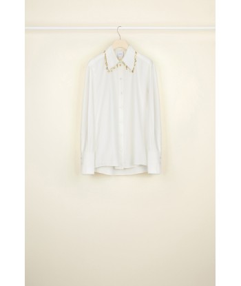 Embellished cotton twill shirt Comparez et commandez 