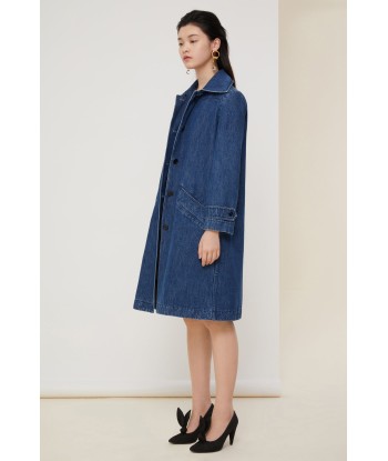 Jewelled collar denim overcoat acheter en ligne