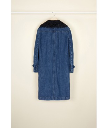 Jewelled collar denim overcoat acheter en ligne