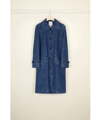 Jewelled collar denim overcoat acheter en ligne