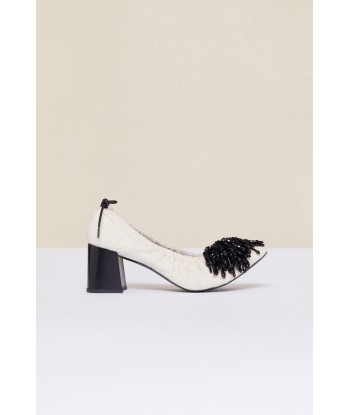 Pearl-embellished tweed pumps de technologie