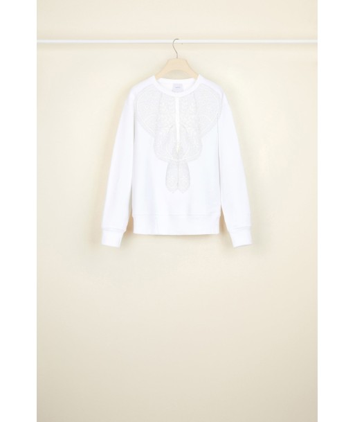 Lace bib organic cotton sweatshirt votre