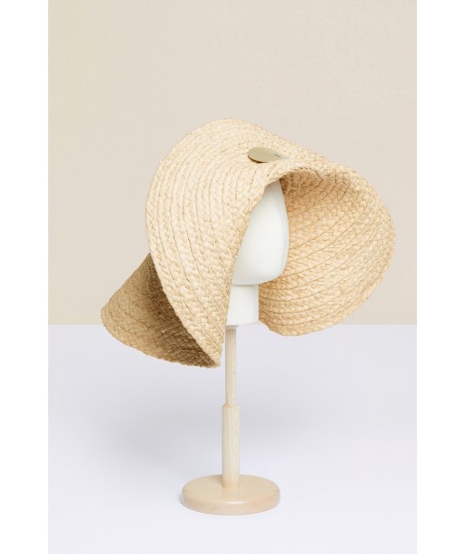 Embellished oversized woven hat Livraison rapide