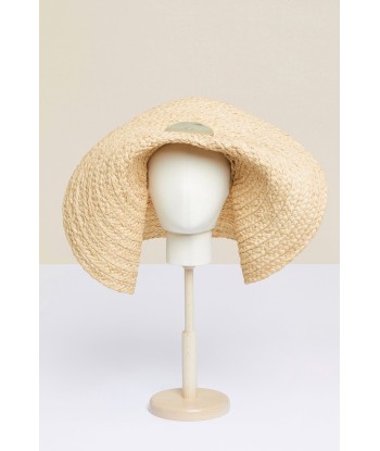 Embellished oversized woven hat Livraison rapide