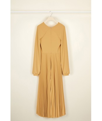 Twisted neckline pleated midi dress Economisez 